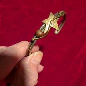 Artisan Mixed Metals Cuff Bracelet Moon and Star Women's